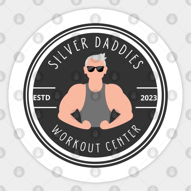 Silver Daddies Workout Center Sticker by WarFX Designs